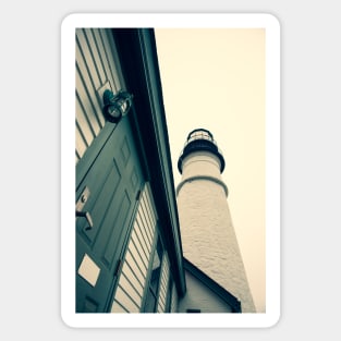 Portland Head Lighthouse towering skyward crossed processed image.  imagine this on a  card or as wall art fine art canvas or framed print on your wall Sticker